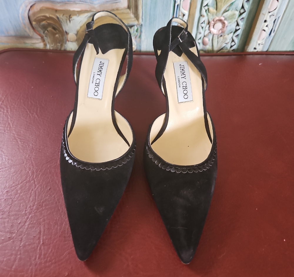 Jimmy Choo Black Slingback Heels